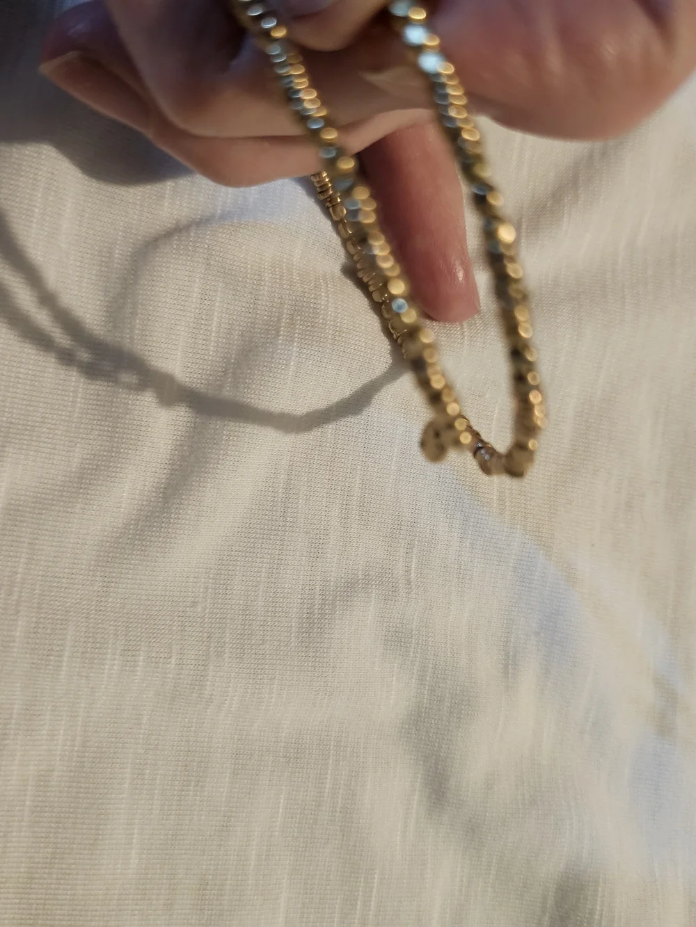 Gold Beaded Women's Bracelet with Pendant